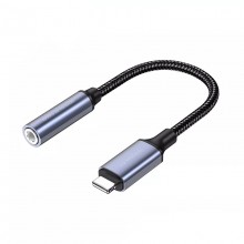 Переходник для наушников айфон лайтнинг на аукс адаптер с lightning на 3.5 aux KUULAA KL-X54 (С401) Grey Переходник для наушников айфон лайтнинг на аукс адаптер с lightning на 3.5 aux KUULAA KL-X54 (С401) Grey