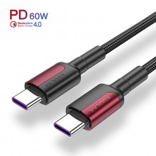Дата кабель USB Type-C на Type-C (1m) PD Flash 60 Вт и QC 3.0 провод для быстрой зарядки KUULAA (KL-X06) Red Дата кабель USB Type-C на Type-C (1m) PD Flash 60 Вт и QC 3.0 провод для быстрой зарядки KUULAA (KL-X06) Red
