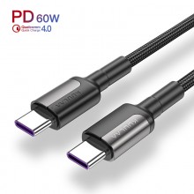 Дата кабель USB Type-C на Type-C (1m) PD Flash 60 Вт и QC 3.0 провод для быстрой зарядки KUULAA (KL-X06) Gray Дата кабель USB Type-C на Type-C (1m) PD Flash 60 Вт и QC 3.0 провод для быстрой зарядки KUULAA (KL-X06) Gray