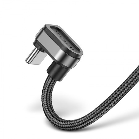 U-образный игровой кабель KUULAA Game 180° (1m) USB for Type-C провод быстрой зарядки  2.1 A Черный (KL-X11)