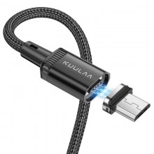 Магнитный кабель USB to microUSB (2м) провод с плоским коннектором для зарядки и передачи данных Android телефона смартфона KUULAA (KL-X25-M) Black Магнитный кабель USB to microUSB (2м) провод с плоским коннектором для зарядки и передачи данных Android телефона смартфона KUULAA (KL-X25-M) Black