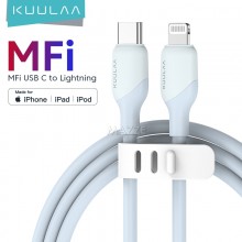 Кабель Apple Lightning - USB Type-C (MFI) PD 30 Вт (1м) зарядный шнур для быстрой зарядки телефонов от Apple Kuulaa KL-X59 Blue Кабель Apple Lightning - USB Type-C (MFI) PD 30 Вт (1м) зарядный шнур для быстрой зарядки телефонов от Apple Kuulaa KL-X59 Blue
