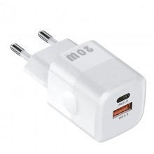 Сетевое зарядное устройство для телефона 20W 1xUSB + Type-C быстрая зарядка QC3.0/PD3.0 смартфона KUULAA KL-CD59 White Сетевое зарядное устройство для телефона 20W 1xUSB + Type-C быстрая зарядка QC3.0/PD3.0 смартфона KUULAA KL-CD59 White