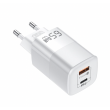 Зарядное устройство 65 Вт USB адаптер питания для зарядки телефона PD + QC 3.0 блок питания для смартфона KUULAA RY-U65A White Зарядное устройство 65 Вт USB адаптер питания для зарядки телефона PD + QC 3.0 блок питания для смартфона KUULAA RY-U65A White