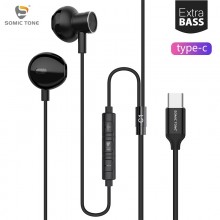 Проводные наушники вкладыши с микрофоном Type-C стерео гарнитура для телефона Somic C1 Black Проводные наушники вкладыши с микрофоном Type-C стерео гарнитура для телефона Somic C1 Black