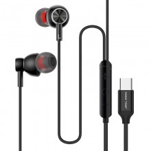 Вакуумные проводные наушники вкладыши с микрофоном Type-C стерео Hi-Fi Bass гарнитура для телефона Somic C2 Black Вакуумные проводные наушники вкладыши с микрофоном Type-C стерео Hi-Fi Bass гарнитура для телефона Somic C2 Black