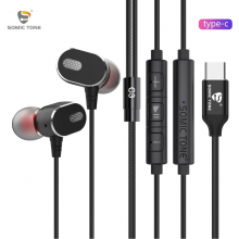 Вакуумные проводные наушники вкладыши с микрофоном Type-C стерео Hi-Fi Bass гарнитура для телефона Somic C3 Black Вакуумные проводные наушники вкладыши с микрофоном Type-C стерео Hi-Fi Bass гарнитура для телефона Somic C3 Black