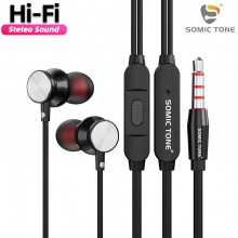 Проводные Вакуумные Наушники с Микрофоном 3.5mm jack (1.2м) Стерео Гарнитура Для Телефона Смартфона Ноутбука SomicTone D17 Black Проводные Вакуумные Наушники с Микрофоном 3.5mm jack (1.2м) Стерео Гарнитура Для Телефона Смартфона Ноутбука SomicTone D17 Black