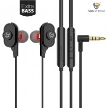 Проводные вакуумные наушники с микрофоном 3.5mm jack стерео гарнитура для телефона Somic TN20 Black Проводные вакуумные наушники с микрофоном 3.5mm jack стерео гарнитура для телефона Somic TN20 Black