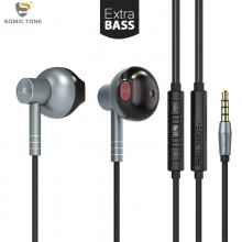 Наушники вкладыши 3.5mm проводные 1.2м с микрофоном стерео гарнитура для телефона смартфона ноутбука TN30 Gray