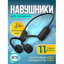 Наушники беспроводные блютуз костные для плаванья бассейна бега спорта водонепроницаемые IPX8 с костной проводимостью спортивная беспроводная bluetooth 5.3 гарнитура память на 32Gb Open Ended Swim
