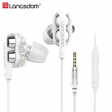 Проводные вакуумные наушники с микрофоном 3.5mm jack стерео гарнитура для телефона Langsdom D4C White Проводные вакуумные наушники с микрофоном 3.5mm jack стерео гарнитура для телефона Langsdom D4C White