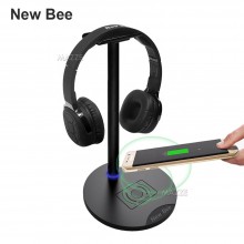 Подставка для наушников 2в1 беспроводное зарядное для телефона 10W New Bee NB-Z4B Black Подставка для наушников 2в1 беспроводное зарядное для телефона 10W New Bee NB-Z4B Black