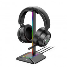 Подставка для наушников органайзер гарнитуры с RGB-подсветкой и 2 портами USB New Bee NB-Z8 Black Подставка для наушников органайзер гарнитуры с RGB-подсветкой и 2 портами USB New Bee NB-Z8 Black