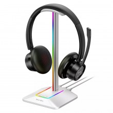 Подставка для наушников органайзер гарнитуры с RGB-подсветкой и 2 портами USB New Bee NB-Z8 Silver Подставка для наушников органайзер гарнитуры с RGB-подсветкой и 2 портами USB New Bee NB-Z8 Silver