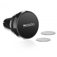 Автодержатель для телефона 360° магнитный держатель смартфона на дефлектор Yesido C57 Black