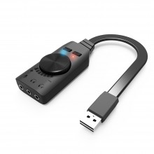 Внешняя звуковая карта USB 7.1 Channel адаптер 3.5mm для наушников и микрофона Plextone GS3 Black Внешняя звуковая карта USB 7.1 Channel адаптер 3.5mm для наушников и микрофона Plextone GS3 Black