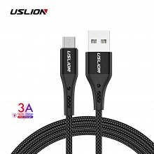 Кабель microUSB - USB (1m) провод быстрой зарядки для телефона USLION US0124 Black Кабель microUSB - USB (1m) провод быстрой зарядки для телефона USLION US0124 Black