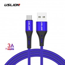 Кабель microUSB - USB (1m) провод быстрой зарядки для телефона USLION US0124 Blue Кабель microUSB - USB (1m) провод быстрой зарядки для телефона USLION US0124 Blue