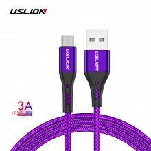 Кабель microUSB - USB (1m) провод быстрой зарядки для телефона USLION US0124 Purple Кабель microUSB - USB (1m) провод быстрой зарядки для телефона USLION US0124 Purple