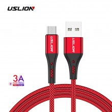 Кабель microUSB - USB (1m) провод быстрой зарядки для телефона USLION US0124 Red Кабель microUSB - USB (1m) провод быстрой зарядки для телефона USLION US0124 Red