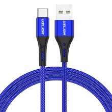 Кабель USB Type-C - USB (2m) провод быстрой зарядки для телефона USLION US0125 Blue Кабель USB Type-C - USB (2m) провод быстрой зарядки для телефона USLION US0125 Blue