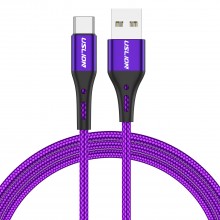 Кабель USB Type-C - USB (2m) провод быстрой зарядки для телефона USLION US0125 Purple Кабель USB Type-C - USB (2m) провод быстрой зарядки для телефона USLION US0125 Purple