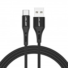 Кабель USB Type-C - USB (2m) провод быстрой зарядки для телефона USLION US0125 Black Кабель USB Type-C - USB (2m) провод быстрой зарядки для телефона USLION US0125 Black
