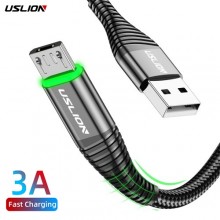 Кабель microUSB - USB (1m) 3.0А Fast Charging дата-провод быстрой зарядки передачи данных для телефона USLION US0127 Black Кабель microUSB - USB (1m) 3.0А Fast Charging дата-провод быстрой зарядки передачи данных для телефона USLION US0127 Black