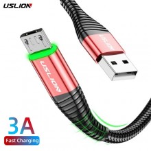 Кабель microUSB - USB (1m) 3.0А Fast Charging дата-провод быстрой зарядки передачи данных для телефона USLION US0127 Red Кабель microUSB - USB (1m) 3.0А Fast Charging дата-провод быстрой зарядки передачи данных для телефона USLION US0127 Red