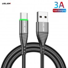 Кабель USB Type-C - USB (1m) 3.0 A Fast Charging дата-провод быстрой зарядки и передачи данных для телефона смартфона USLION US0128 Black Кабель USB Type-C - USB (1m) 3.0 A Fast Charging дата-провод быстрой зарядки и передачи данных для телефона смартфона USLION US0128 Black