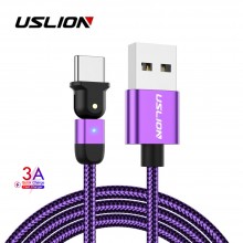 Поворотный Кабель Type-C - USB (1m) на 180° USLION US0132 Purple Провод для Быстрой Зарядки Смартфонов 3.0A Fast Charging и Передачи Данных Поворотный Кабель Type-C - USB (1m) на 180° USLION US0132 Purple Провод для Быстрой Зарядки Смартфонов 3.0A Fast Charging и Передачи Данных