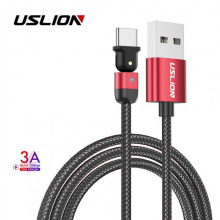 Поворотный Кабель Type-C - USB (1m) на 180° USLION US0132 Red Провод для Быстрой Зарядки Смартфонов 3.0A Fast Charging и Передачи Данных Поворотный Кабель Type-C - USB (1m) на 180° USLION US0132 Red Провод для Быстрой Зарядки Смартфонов 3.0A Fast Charging и Передачи Данных