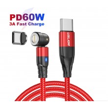 Кабель USB type C - USB type C (2m) магнитный поворотный на 540° провод для телефона смартфона планшета USLION US0165C Red Кабель USB type C - USB type C (2m) магнитный поворотный на 540° провод для телефона смартфона планшета USLION US0165C Red