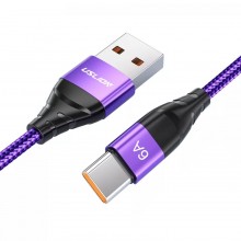 Кабель USB for Type-C (1 м) 6 A провод для быстрой зарядки 66 Вт и синхронизации Fast Charging USLION US0171 Purple Кабель USB for Type-C (1 м) 6 A провод для быстрой зарядки 66 Вт и синхронизации Fast Charging USLION US0171 Purple