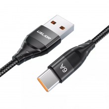 Кабель USB for Type-C (1 м) 6 A провод для быстрой зарядки 66 Вт и синхронизации Fast Charging USLION US0171 Black Кабель USB for Type-C (1 м) 6 A провод для быстрой зарядки 66 Вт и синхронизации Fast Charging USLION US0171 Black