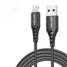 Кабель Apple Lightning - USB (1 м) провод быстрой зарядки и синхронизации USLION US0185 Black Кабель Apple Lightning - USB (1 м) провод быстрой зарядки и синхронизации USLION US0185 Black
