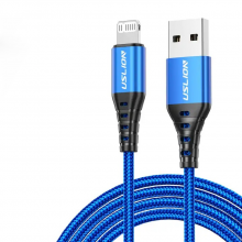 Кабель Apple Lightning - USB (1 м) провод быстрой зарядки и синхронизации USLION US0185 Blue Кабель Apple Lightning - USB (1 м) провод быстрой зарядки и синхронизации USLION US0185 Blue