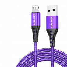 Кабель Apple Lightning - USB (1 м) провод быстрой зарядки и синхронизации USLION US0185 Purple Кабель Apple Lightning - USB (1 м) провод быстрой зарядки и синхронизации USLION US0185 Purple