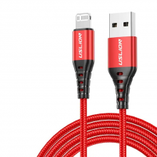 Кабель Apple Lightning - USB (1 м) провод быстрой зарядки и синхронизации USLION US0185 Red Кабель Apple Lightning - USB (1 м) провод быстрой зарядки и синхронизации USLION US0185 Red