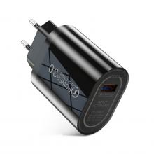 Сетевое зарядное устройство для телефона QC3.0 18W 1xUSB быстрая зарядка смартфона USLION UC6911 Black Сетевое зарядное устройство для телефона QC3.0 18W 1xUSB быстрая зарядка смартфона USLION UC6911 Black