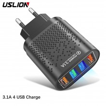 Сетевое зарядное устройство для телефона 4xUSB 15W зарядка смартфона USLION UC7535 (BK-375B) Black Сетевое зарядное устройство для телефона 4xUSB 15W зарядка смартфона USLION UC7535 (BK-375B) Black