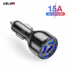 Автомобильное зарядное устройство от прикуривателя 5 USB QC 3.0 Quick Charge USLION UD2549 (BK-359) Black