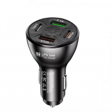 Автомобильное зарядное устройство USB зарядка от прикуривателя 20 Вт 2 USB + 2 PD USLION UD7573 (HC-362PD) Black