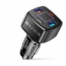 Автомобильное зарядное устройство USB зарядка от прикуривателя 2 USB + PD 20 Вт + Type-C USLION UD7574 (HC-365-2PD) Black