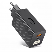 Сетевое зарядное устройство 65W GaN PD+QC3.0 адаптер питания для телефона Uslion UD7579 Black Сетевое зарядное устройство 65W GaN PD+QC3.0 адаптер питания для телефона Uslion UD7579 Black