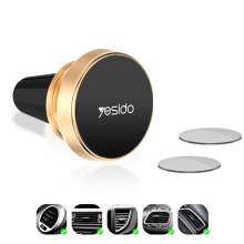 Автодержатель для телефона 360° магнитный держатель смартфона на дефлектор Yesido C57 Gold