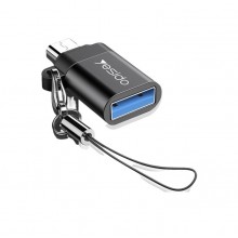 Переходник адаптер OTG с Micro USB на USB для подключения устройств и синхронизации данных Yesido GS07 Black Переходник адаптер OTG с Micro USB на USB для подключения устройств и синхронизации данных Yesido GS07 Black