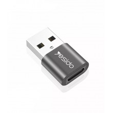 Адаптер OTG с usb на type c переходник с юсб на тайп си Yesido GS09 Black Адаптер OTG с usb на type c переходник с юсб на тайп си Yesido GS09 Black