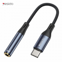 Переходник для наушников 3.5mm jack на Type-C аудиоадаптер для телефона планшета Yesido YAU-38 Переходник для наушников 3.5mm jack на Type-C аудиоадаптер для телефона планшета Yesido YAU-38